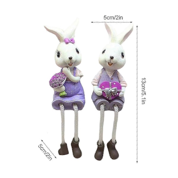 Påske Resin Kanin Egg Påskepynt, Vår Påske Hare Figur S Style2