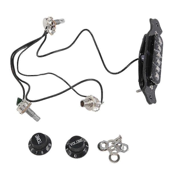 Magnetisk akustisk pickup kompatibel med gitar Svart