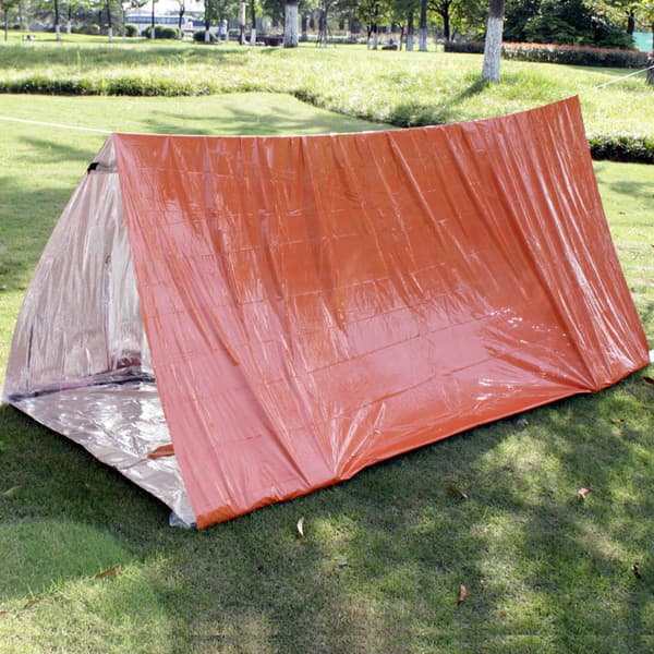 Bærbar Nødtentsovepose for Utendørs Camping, Vanntett og Rivfast, Oransje