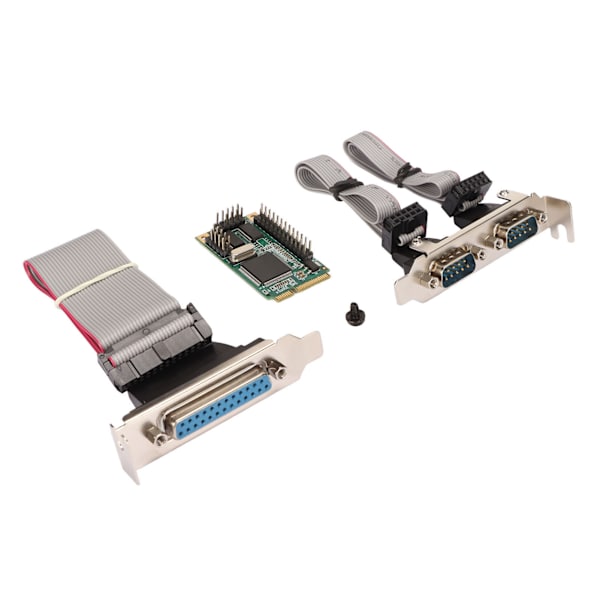 Mini PCIe Combo seriellt parallellt expansionskort 6 Gbs 2 RS 232-port 1 DP25-stift PCI Express till skrivare LPT-port expansionskort