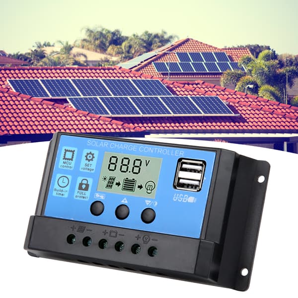 40A Blå Regulator Automatisk PWM LCD Opladningscontroller PV Systemforbindelse med Dobbelt USB-udgang