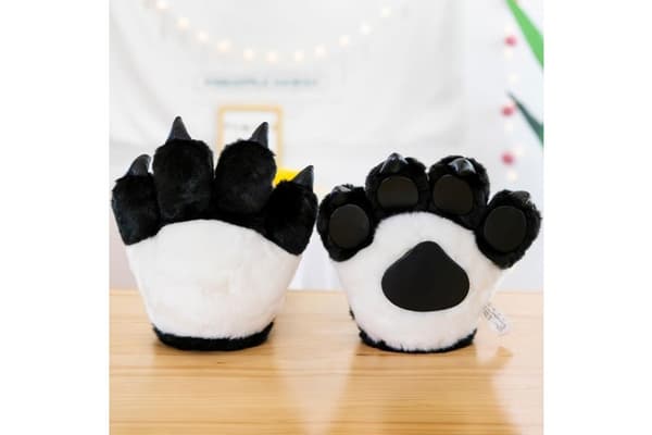 Halloween Costume Gloves with Padded Analog Panda Paw