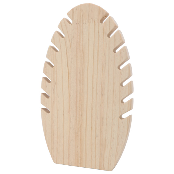 Smycken Display Stand Fristående trä Handgjorda Flame Löv Form Halsband Hängare Skrivbord Smyckesställ