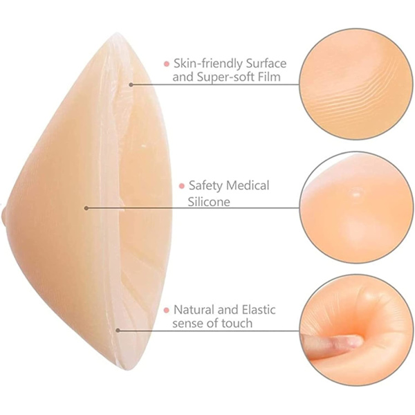 Silikonbröstmodell Lämplig för Cross-dressers Mastektomiimplantat Asymmetrisk form, triangulär, 200 g