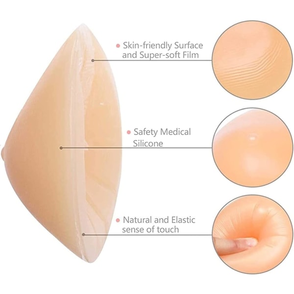 Silikoninen rintamalli, joka soveltuu ristikkäisiin pukeutuneisiin rinnanpoistoimplantit, epäsymmetrinen muoto, kolmiomainen, 200 g
