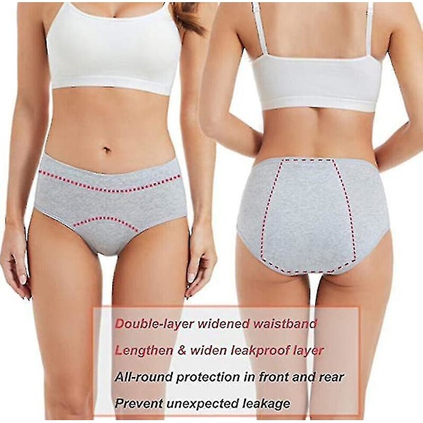 Läcksäkra Menstruationsunderkläder i Bomull, 5-pack - Svart - Storlek 3XL