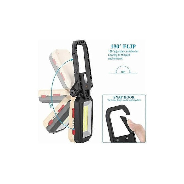 Torch LED Arbejdslampe, 10W LED Spotlight Bærbar Genopladelig Inspektionslampe Magnetisk Lommelygte med USB til Bilreparation