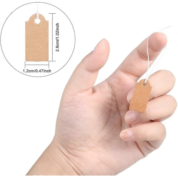 300 ark etiketter prislapper blanke skrivbare prislapper displayetiketter med elastisk hengesnor, Kraft