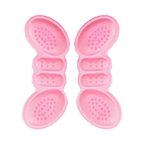 Hælpude, hælgreb, indlægssål, skridsikker, blød, tyk fodbeskyttelsespudde, et par, pink, 0,12 tommer