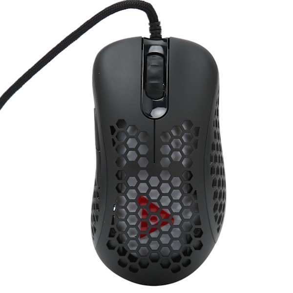 Gaming-mus med stabil transmission, komfortabelt greb, fleksibel betjening, ergonomisk design, let kablet RGB PC-spilmus, sort