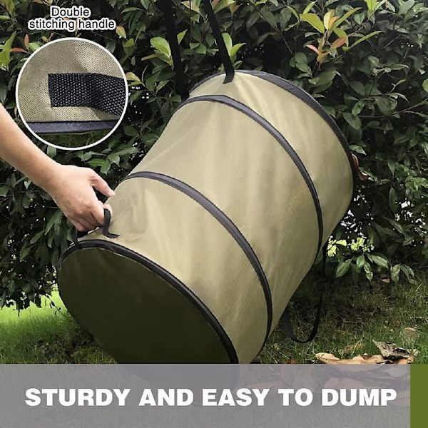 Sæt med 1 holdbare 37L pop-up havetasker, genanvendelige havespande til camping, picnic og udendørs