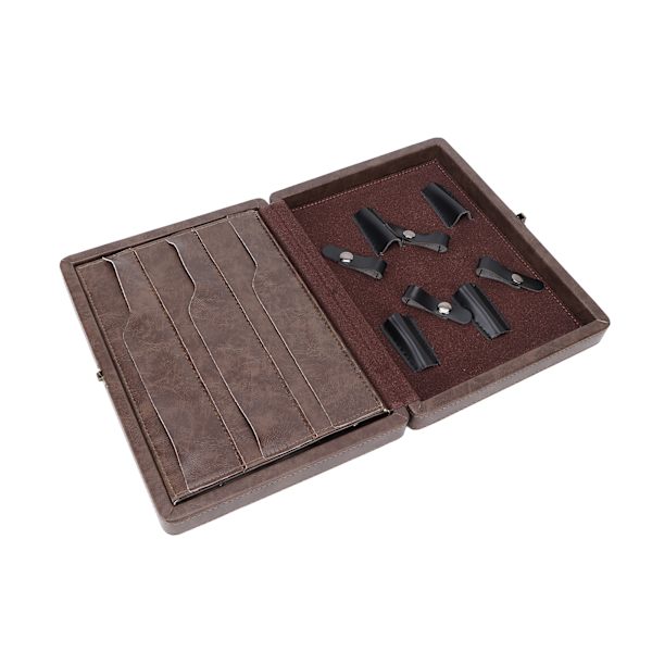 PU Læder Salon Saks Opbevarings Etui Hårklippesaks Organizer Box Brun Hår Styling Værktøjstaske til Barber Tilbehør
