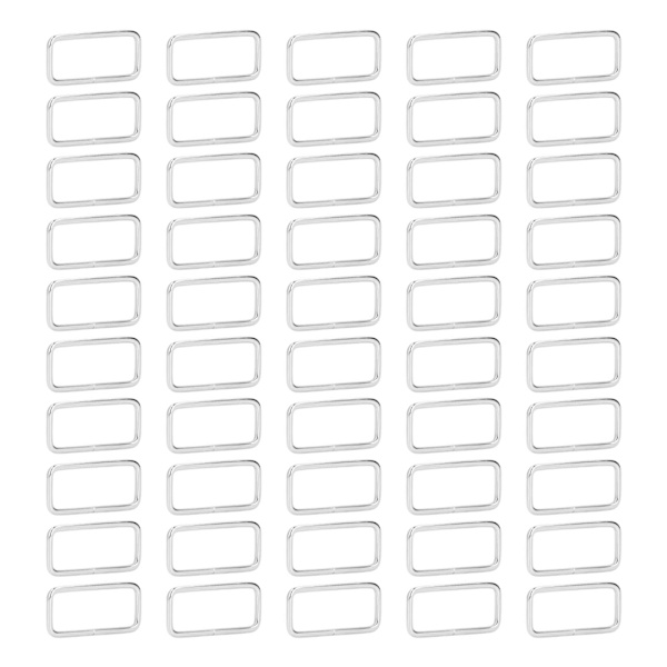 50 stk metallringer holdbare jern rektangel spenneringer for DIY belte veske spenne maskinvare klær dekorasjon 4x38x15mm