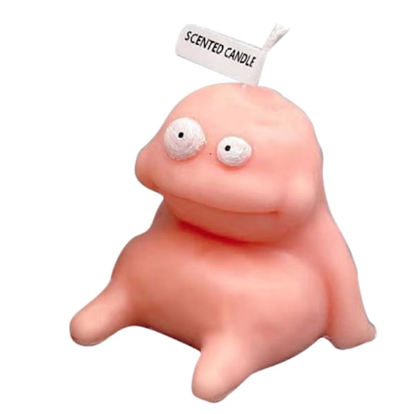 Lermän formad ljus Cartoon doftande ljus Roliga fula söta ljus Souvenirer Tjock rosa
