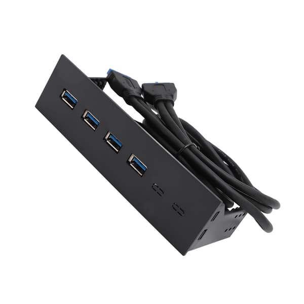 USB 3.0 Frontpanel Hub 5,25 tommer 4 Porte 5 Gbps Stabil Plug and Play Optisk Drev Frontpanel til Desktop Motherboard