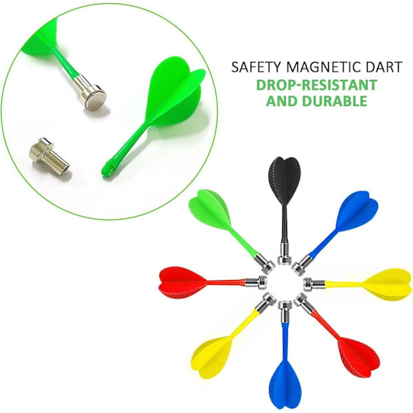 Magneettiset tikat - 30 varaosaa sisäpeleihin - 5 värin sekoitus (vihreä, punainen, keltainen, sininen, musta)