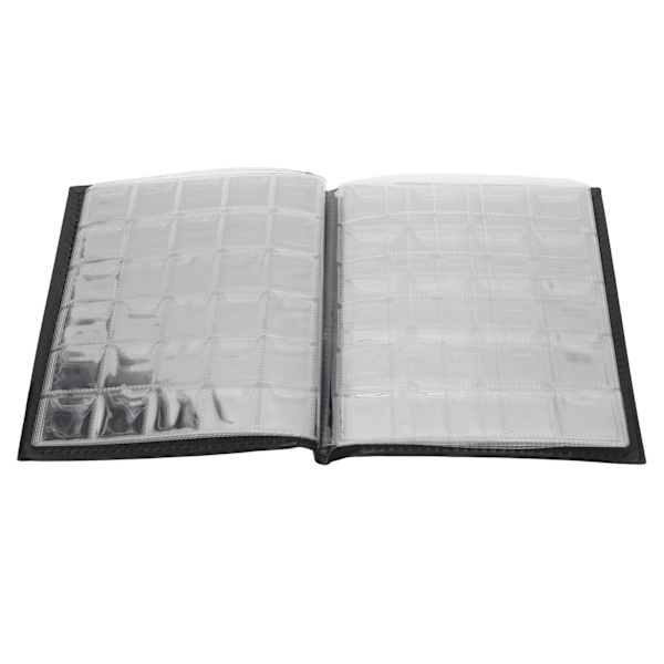 Myntsamlaralbum med 250 fickor, transparent PVC, tjock, vattentät, svart