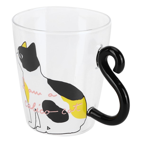 Kattekop Kaffe Mælk Te Vand Glas Børneflaske Transparent Varmebestandig Genanvendelig Krus (Hvid Kat)