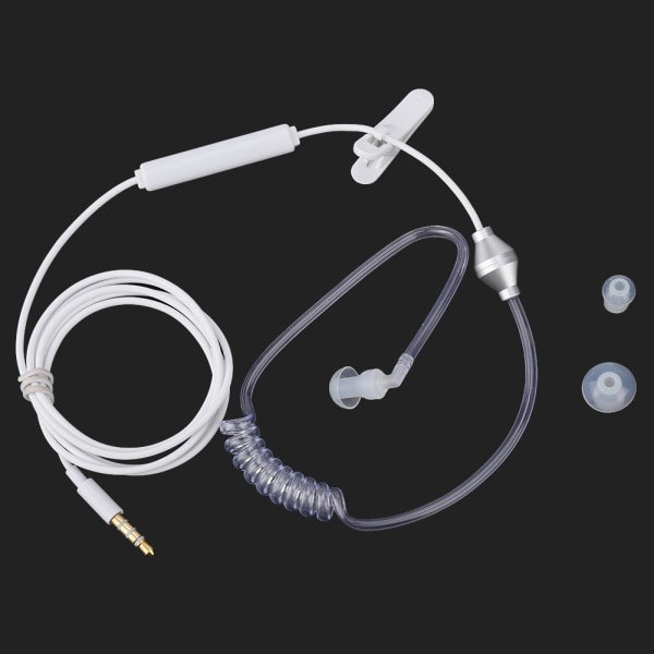 In ear-headset Air Tube Säkerhetshörlur med mikrofon för IOS för Android Vit