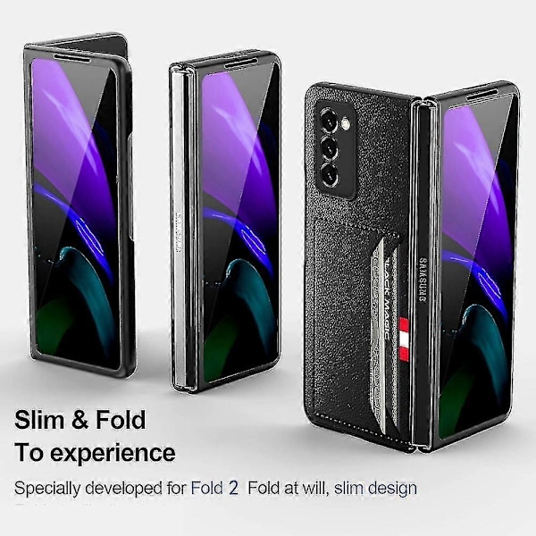Slimmat Lättviktigt Läderfodral För Samsung Galaxy Z Fold 2 4 Fold4 Fold2 5g Fold.