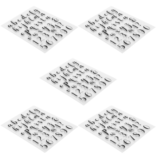 5 stk gjennomsiktig stempel DIY journal scrapbooking 39 tegn små bokstaver gummi T1768