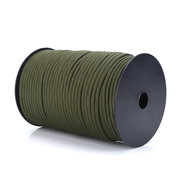 550 Reflekterande Paracord Fallskärmssnöre 9 Strand Core 100m (Army Green)