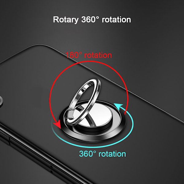 Matkapuhelimen sormusteline Magneettinen puhelinsormus Sormijalusta 360° pyörivä metallirengaskahva