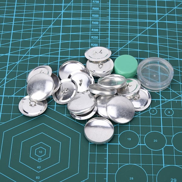 Knappsett i stoff med knapper, rund knappbase, DIY håndlagde håndverksspenner, verktøy for å lage spenner, 30 MM
