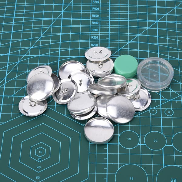 Stoffpose Dekk Knapper Kit Rund Knapp Base DIY Håndlaget Håndverk Spenne Verktøy 30MM