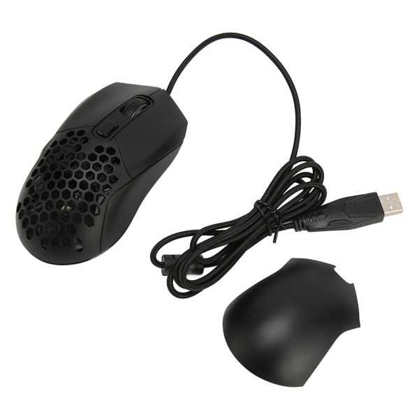 Honeycomb Gaming Mouse RGB Backlight 6 Programmerbare knapper 7200 DPI Letvægts Ergonomisk Wired Gaming Mus til PC Sort