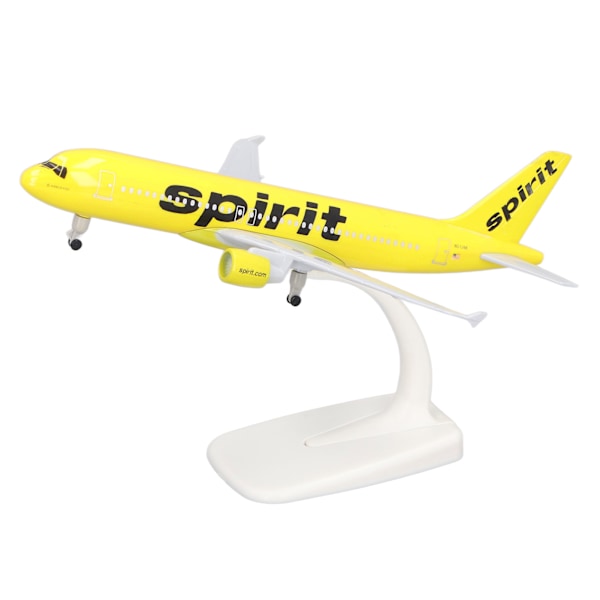 320 Alloy Plane Modell Hög Stimulering Flygplan Dekoration Modell med Display Bas Gul Vit
