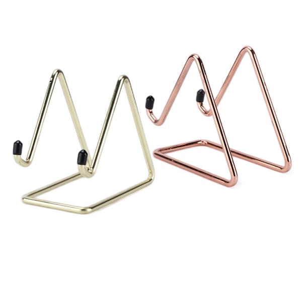 2 stk. telefonholder Stabilt trekantdesign Gummibeskyttelse Anti-rust Bærbar tablet-holder til mobil Rose Gold