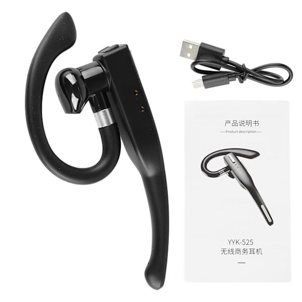 Trådløs Bluetooth-ørestykke støjreduktion Letvægts HD Voice IPX7 Vandtæt Bluetooth 5.1-headset til virksomheder YYK-525 Simple version