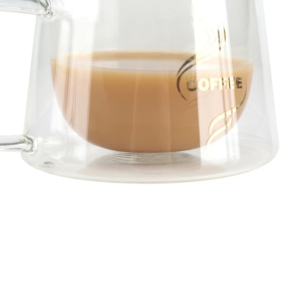 Dobbeltvægget isoleret glaskop varmebestandig krus glas til kaffe te mælk