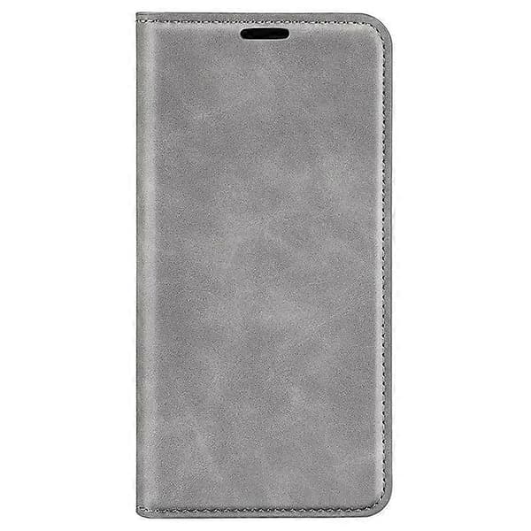 Kompatibel med iPhone 15 Ridsefast PU-læderpungcover med stativfunktion Grey