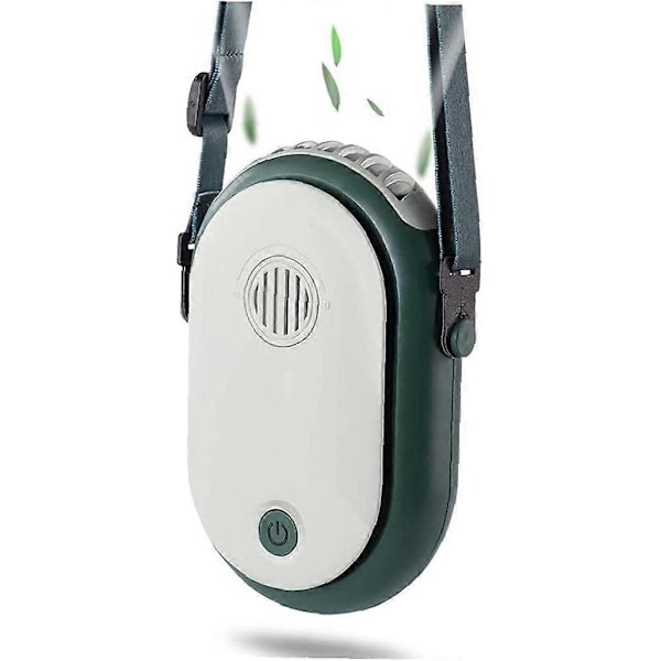 Kaulassa riippuva tuuletin, puettava henkilökohtainen mini-jäähdytyskaulakorutuletin, handsfree, 2000 mAh, vihreä, tuuletin
