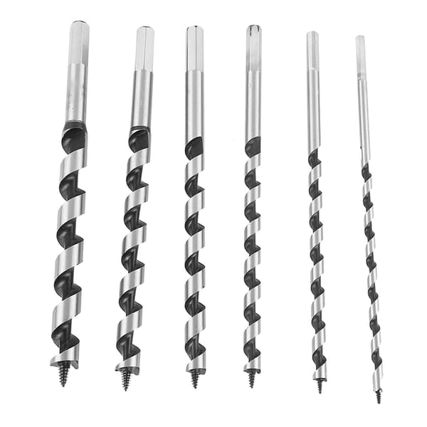 6 STK Borbitssett 230 mm Lang sekskantet skaft Solid sneglebitssett for trearbeid