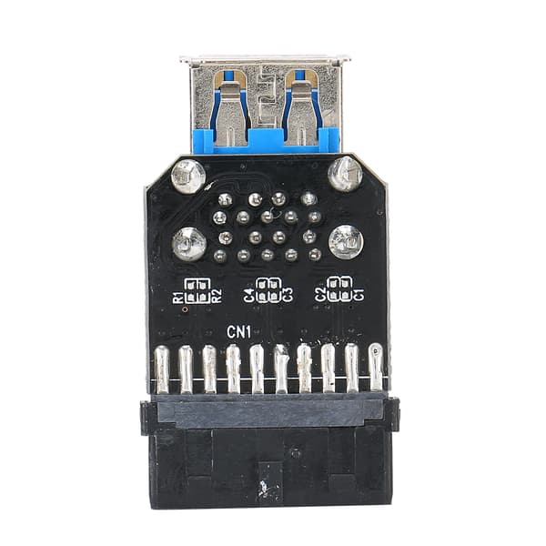 19PIN - 2-porttinen USB 3.0 -sovitinmuunnin, musta ABS, tietokonelaitetarvikkeet