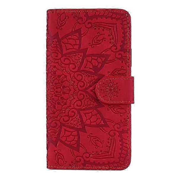 Pungcover til Samsung Galaxy S20 FE Premium PU-læder Flip Cover Mandala Red