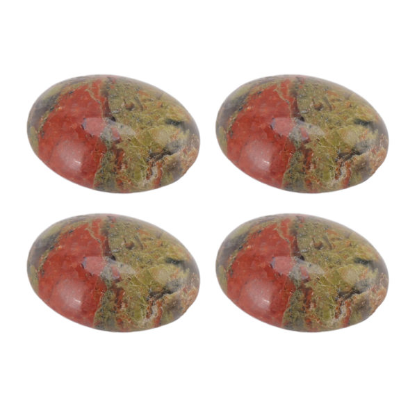 20 stk Cabochons perler Ovale ægformede glat overflade Blomstergrøn polerede Cabochons sten til smykkefremstilling