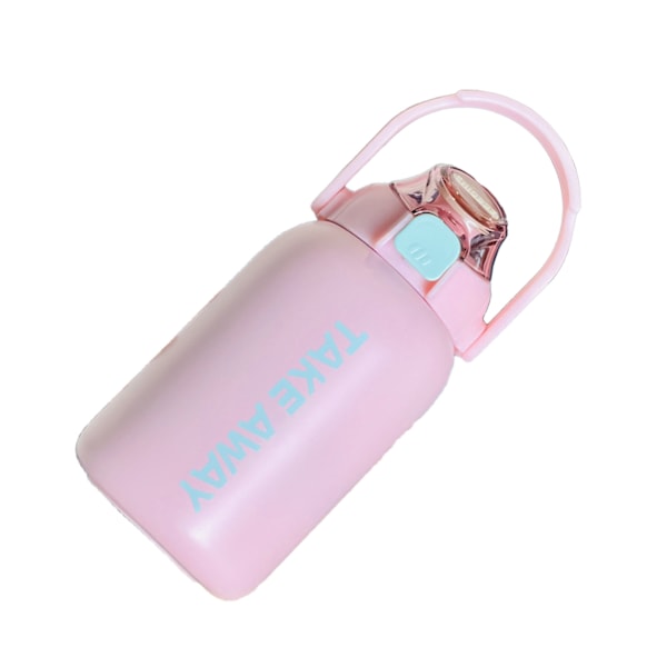 850 ml isoleret vandflaske med stor kapacitet med Bounce Cap Straw Winter isoleret kop til udendørs pink