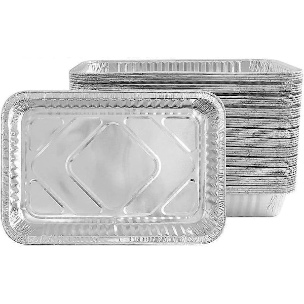 20 stycken aluminiumformar, grillformar, aluminiumtråg, matbehållare | 700ml | 18,5 cm x 13,5 cm | Perfekt för bakning, stekning och matlagning