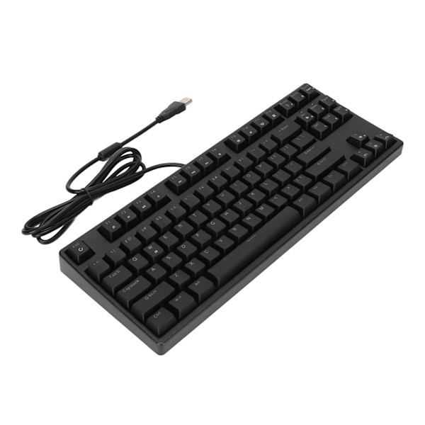 Mekanisk tastatur 87 taster rød switch ergonomisk fleksibel hurtig respons kablet tastatur til pc computer bærbar sort