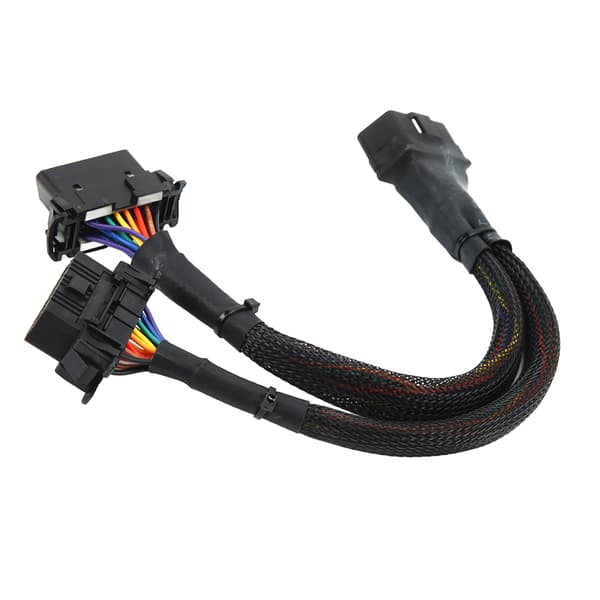 1 I 2 OBD2 forlængerkabel 16Pin 30 cm længde han til dobbelt hun diagnostisk adapterkabel