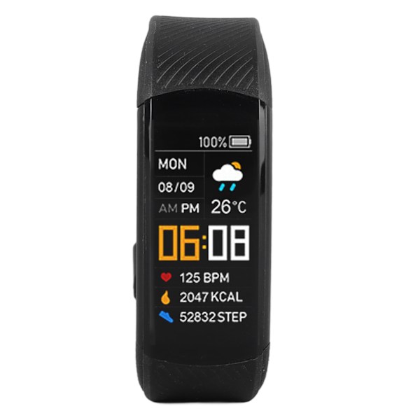 Smart Armbånd Høy Nøyaktighet Sensor IP67 Vanntett USB Lading Multifunksjon Sportsklokke Monitor for Hjertefrekvensovervåking