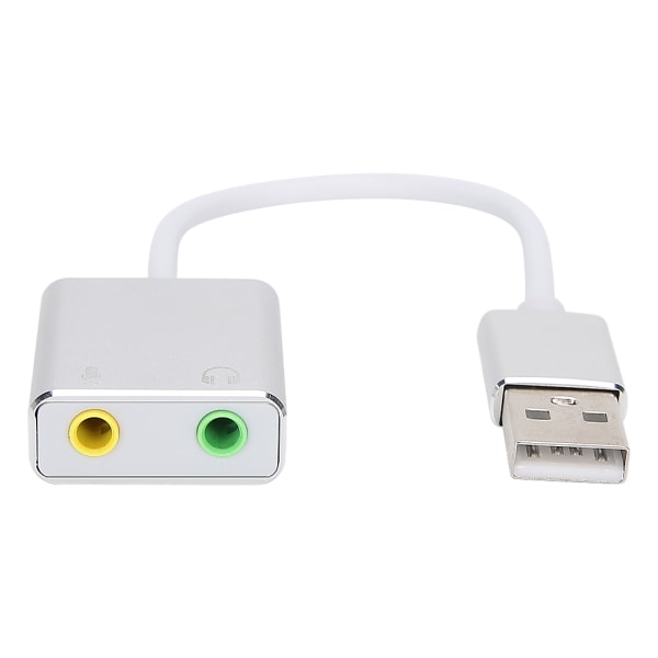 Externt USB 2.0 ljudkort 3D Virtual 7.1 Channel Audio Adapter 3,5 mm för telefon PC Laptop