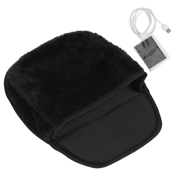 USB Oppvarmet Musematte Håndvarmer - Romslig og Komfortabel Musematte for Menn og Kvinner (Svart)