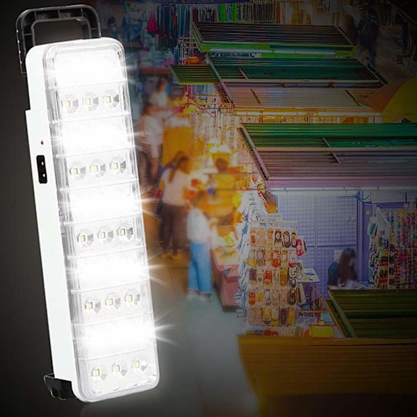 30LED Uppladdningsbar Nödlampa Taklampa Vägglampa för Hem Utomhus Camping EU-kontakt AC110-250V