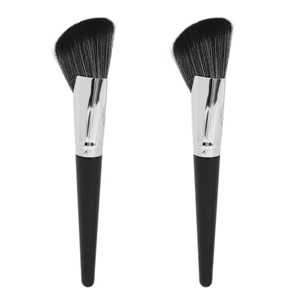 2 kpl Sirppi Contour Brush Pehmeät hiukset Puinen kahva Meikkivarjostussivellin Kosmeettinen työkalu meikkitaiteilijalle