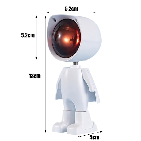 Solnedgangsbord Projektionslys Robotfigur LED Kunstprojektionslampe 360 Graders Lampe til Hjem Bar Festdekoration